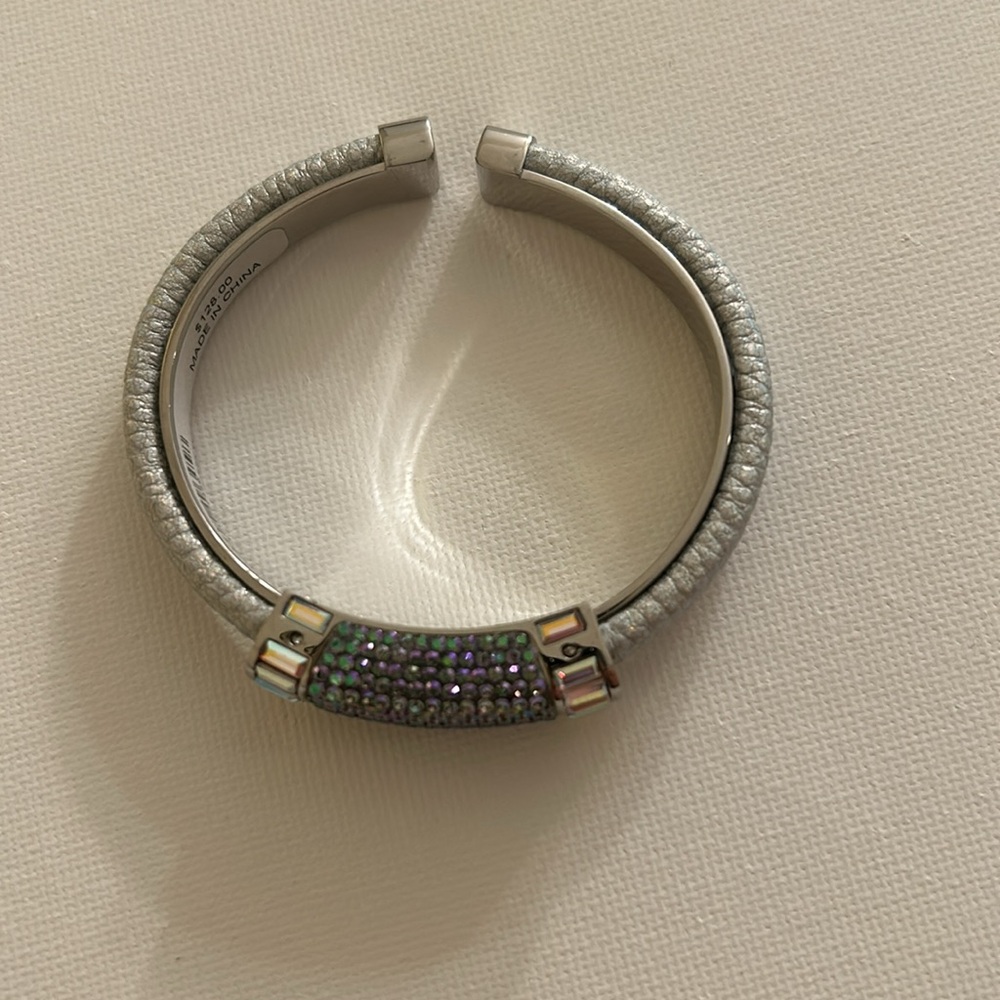 Henri Bendel Crystal Cuff Bracelet Silver Turquoise - Picture 4 of 8